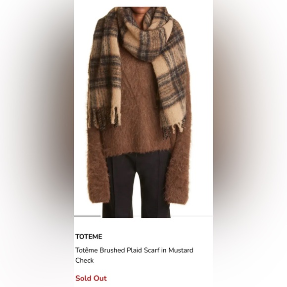 Toteme plaited scarf wool/ mohair/ alpaca in mustard - Picture 4 of 10